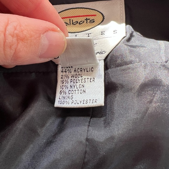 Talbots petites beige wool gingham skirt 8P - Picture 7 of 7